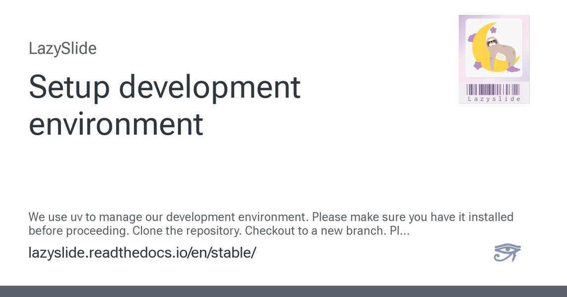 Setup development environment — LazySlide 0.12.0 documentation